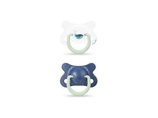 Picture of SUAVINEX DAY & NIGHT -2/4M SOOTHER SILICONE 2 PACK BLUE